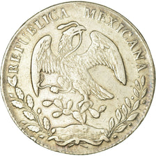 Moneda, México, 8 Reales, 1877, Chihuahua, BC+, Plata, KM:377.2