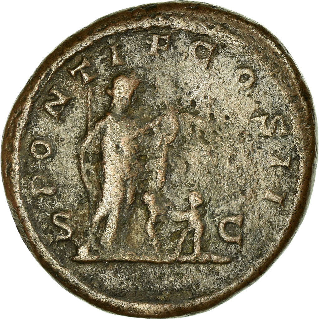 Moneta, Geta, As, Roma, MB, Bronzo, RIC:150a