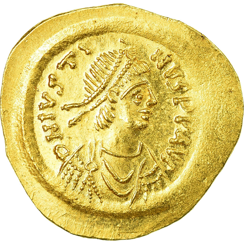 Coin, Justin II, Tremissis, Constantinople, AU(55-58), Gold, Sear:352