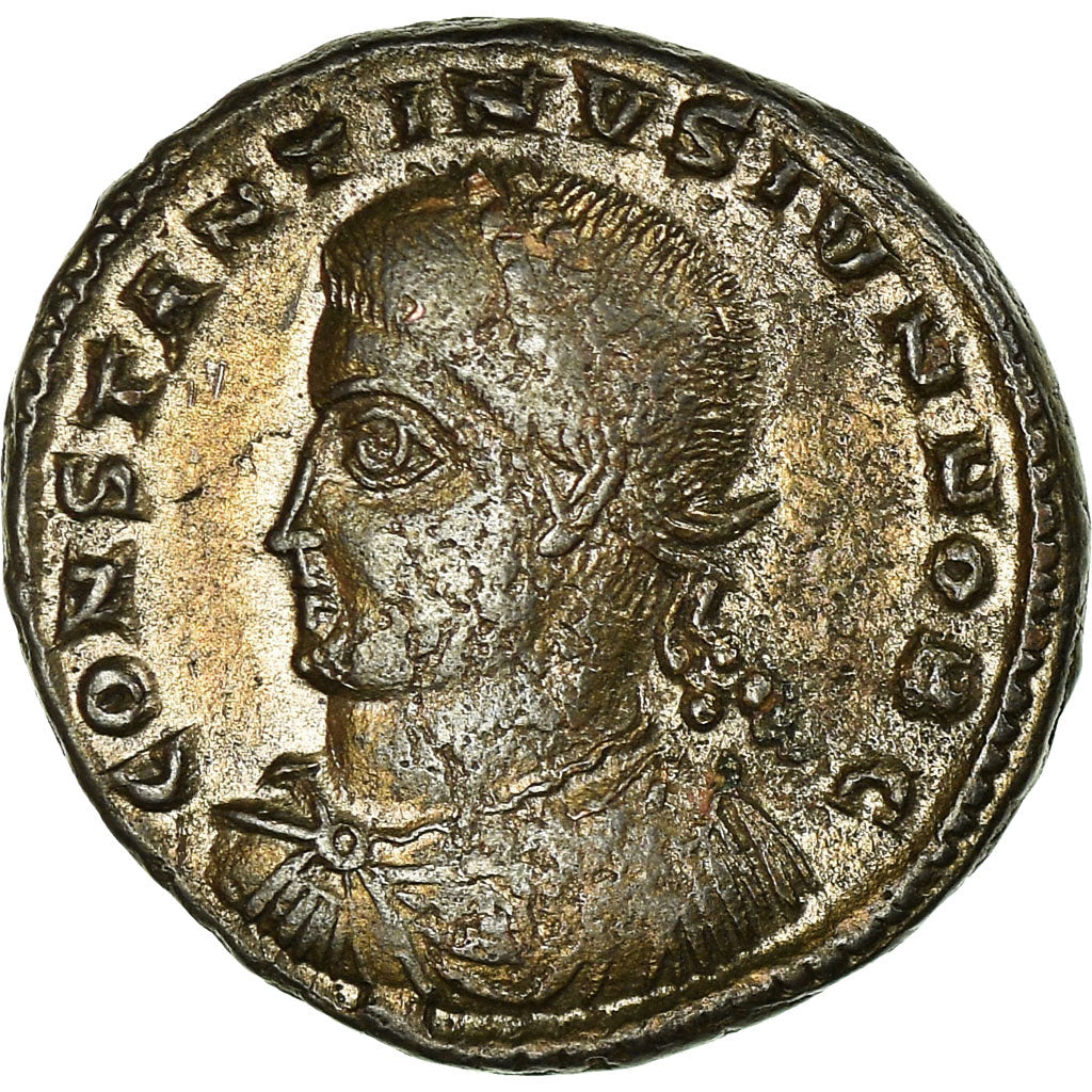 Coin, Constantine II, Nummus, 320-321, Thessalonica, AU(50-53), Copper, RIC:116