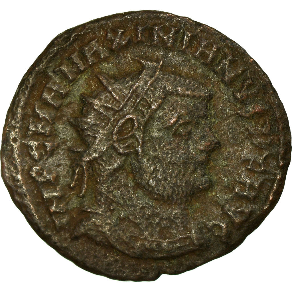 Moneta, Maximianus, Antoninianus, 295-299, Kyzikos, F(12-15), Miedź, RIC:15b