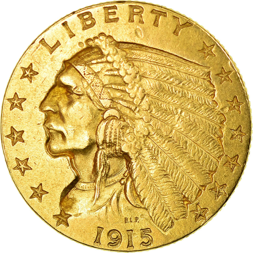 Münze, Vereinigte Staaten, Indian Head, $2.50, Quarter Eagle, 1915, U.S. Mint
