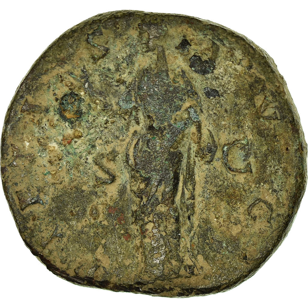 Coin, Antoninus Pius, Dupondius, Roma, VF(30-35), Copper, RIC:798