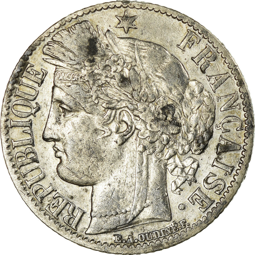 Coin, France, Cérès, Franc, 1872, Paris, VF(20-25), Silver, KM:822.1