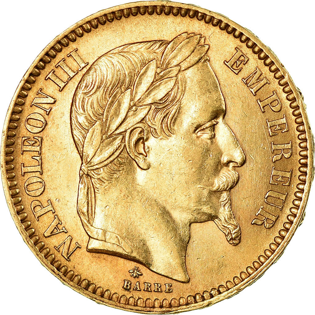 Munten, Frankrijk, Napoleon III, 20 Francs, 1865, Paris, PR+, Goud, KM:801.1