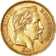 Munten, Frankrijk, Napoleon III, 20 Francs, 1865, Paris, PR+, Goud, KM:801.1