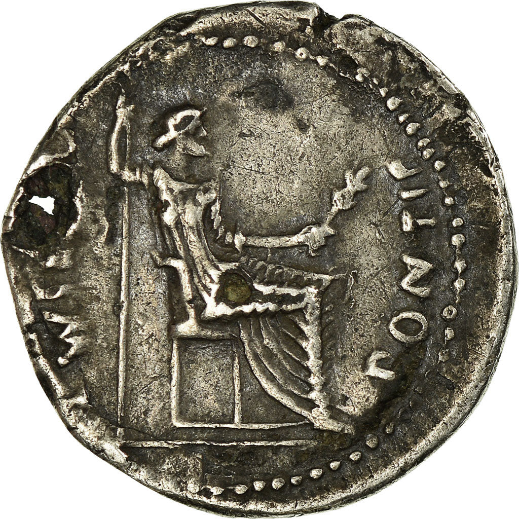 Coin, Tiberius, Denarius, Lyon - Lugdunum, Fourrée, VF(30-35), Silver, Cohen:16