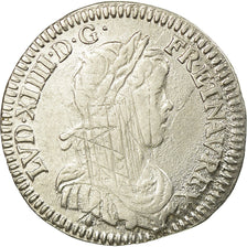 Monnaie, France, Louis XIV, 1/12 Écu à la mèche longue, 1/12 ECU, 10 Sols