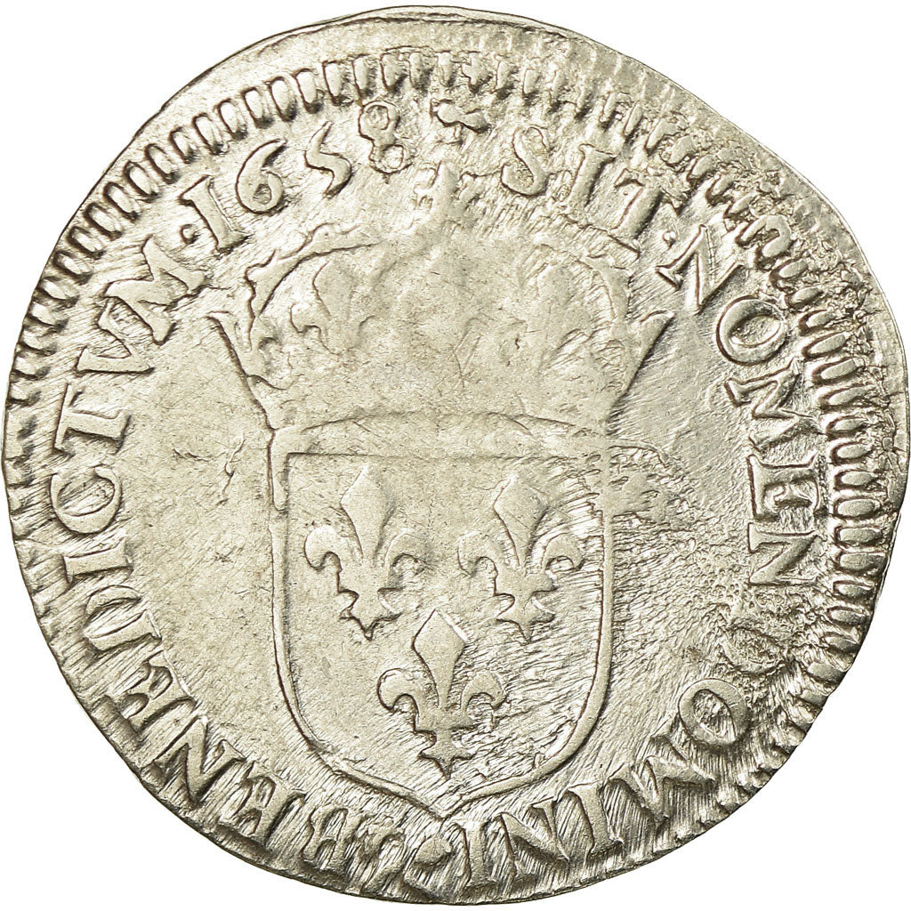 Monnaie, France, Louis XIV, 1/12 Écu à la mèche longue, 1/12 ECU, 10 Sols