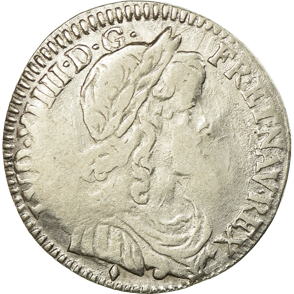 Coin, France, Louis XIV, 1/12 Écu à la mèche longue, 1/12 ECU, 10 Sols, 1659