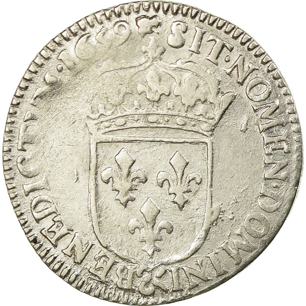 Coin, France, Louis XIV, 1/12 Écu à la mèche longue, 1/12 ECU, 10 Sols, 1659
