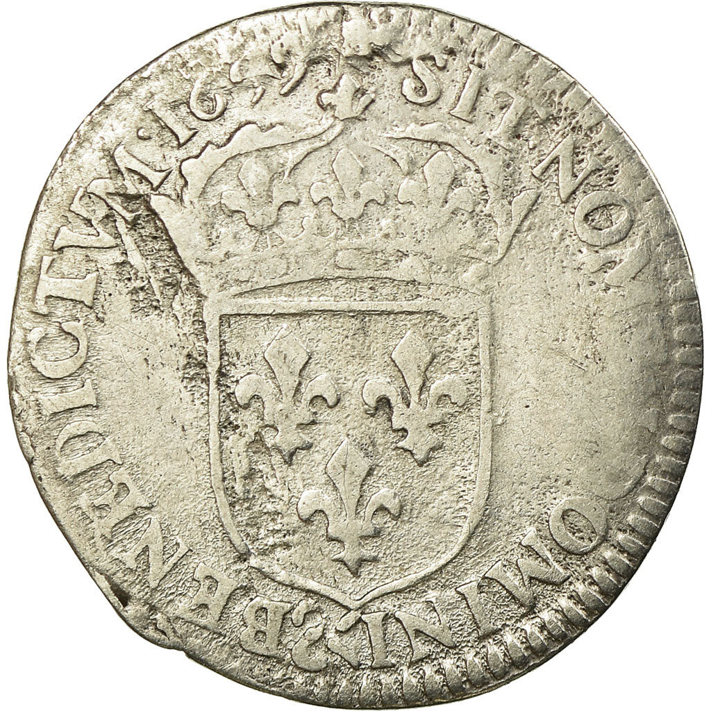 Moneta, Francia, Louis XIV, 1/12 Écu à la mèche longue, 1/12 ECU, 10 Sols