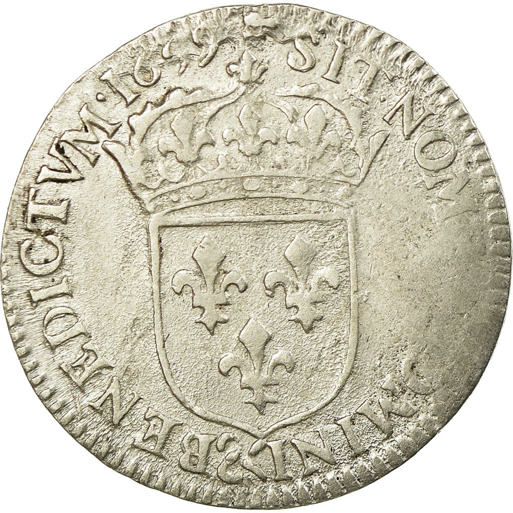 Monnaie, France, Louis XIV, 1/12 Écu à la mèche longue, 1/12 ECU, 10 Sols