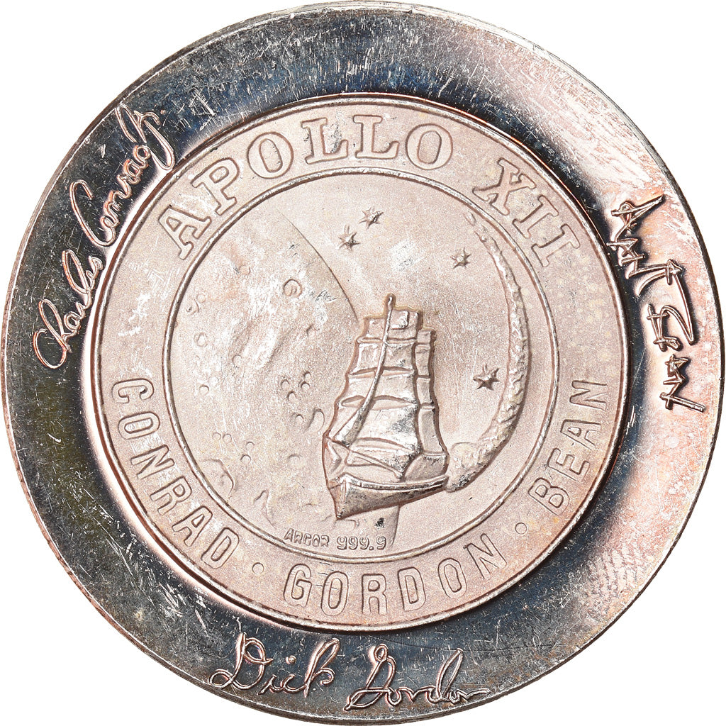 Svizzera, medaglia, Apollo XII, 2nd Moon Landing, Conrad, Gordon, Bean, Sciences