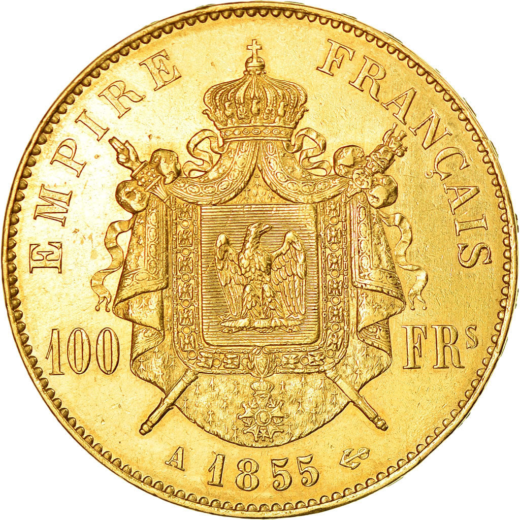 Moeda, França, Napoleon III, Napoléon III, 100 Francs, 1855, Paris, AU(50-53)