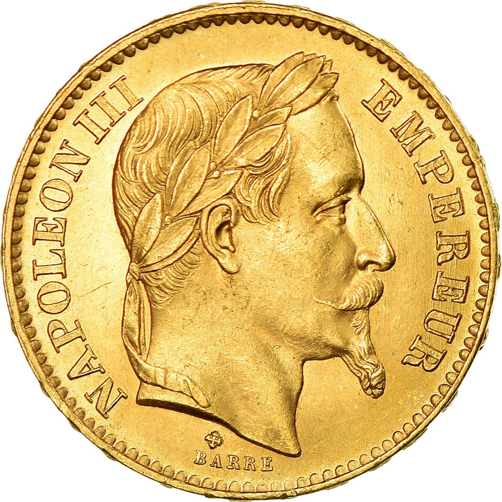 Moneda, Francia, Napoleon III, Napoléon III, 20 Francs, 1867, Strasbourg, SC