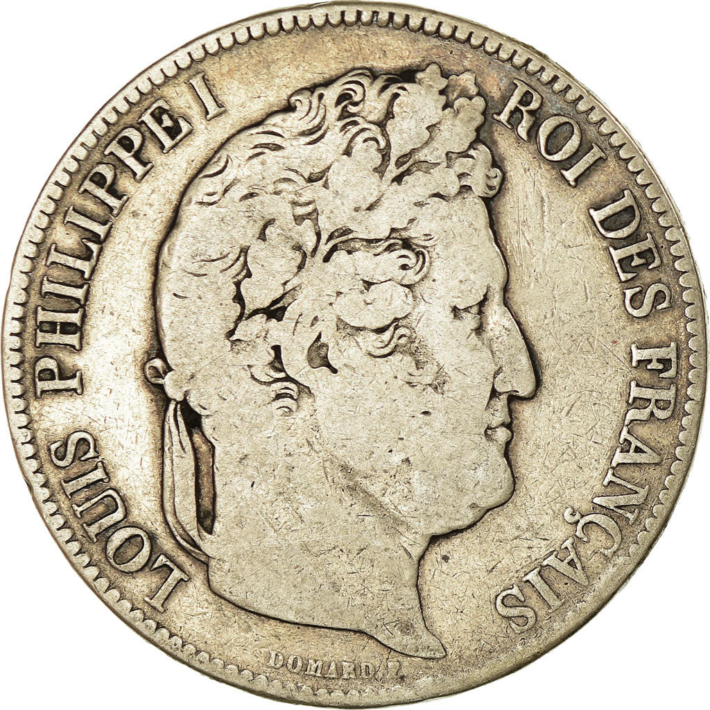 Moneta, Francia, Louis-Philippe, 5 Francs, 1842, Paris, MB, Argento, KM:749.1
