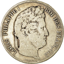 Moneta, Francia, Louis-Philippe, 5 Francs, 1842, Paris, MB, Argento, KM:749.1