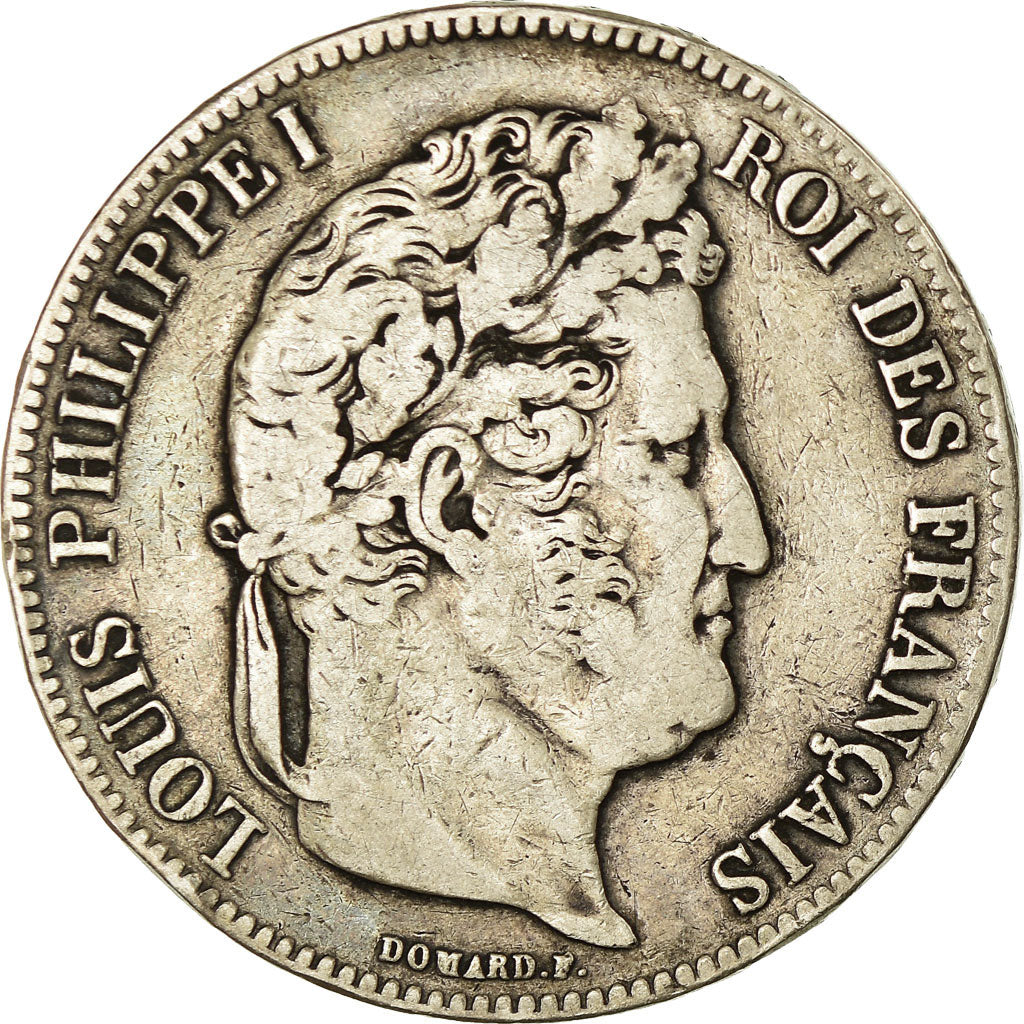 Coin, France, Louis-Philippe, 5 Francs, 1839, Rouen, VF(20-25), Silver
