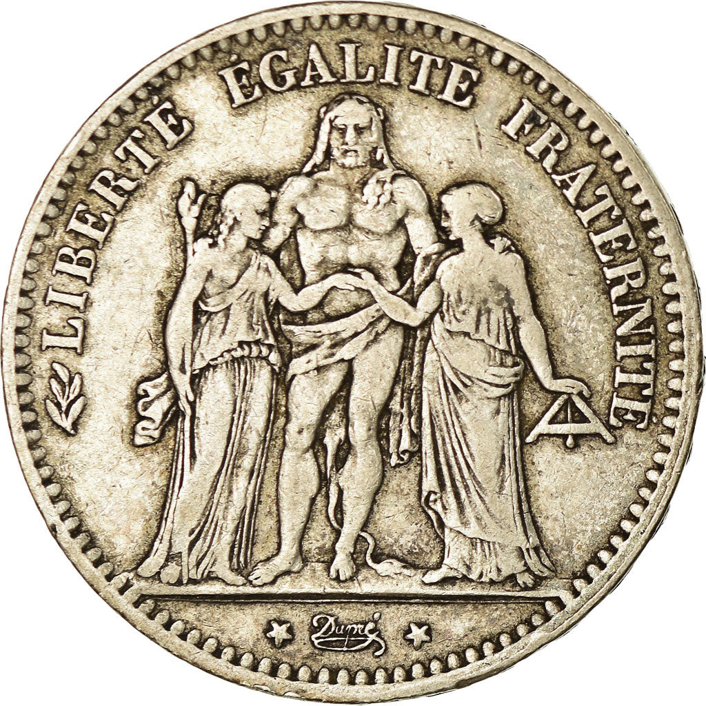 Coin, France, Hercule, 5 Francs, 1876, Paris, EF(40-45), Silver, KM:820.1