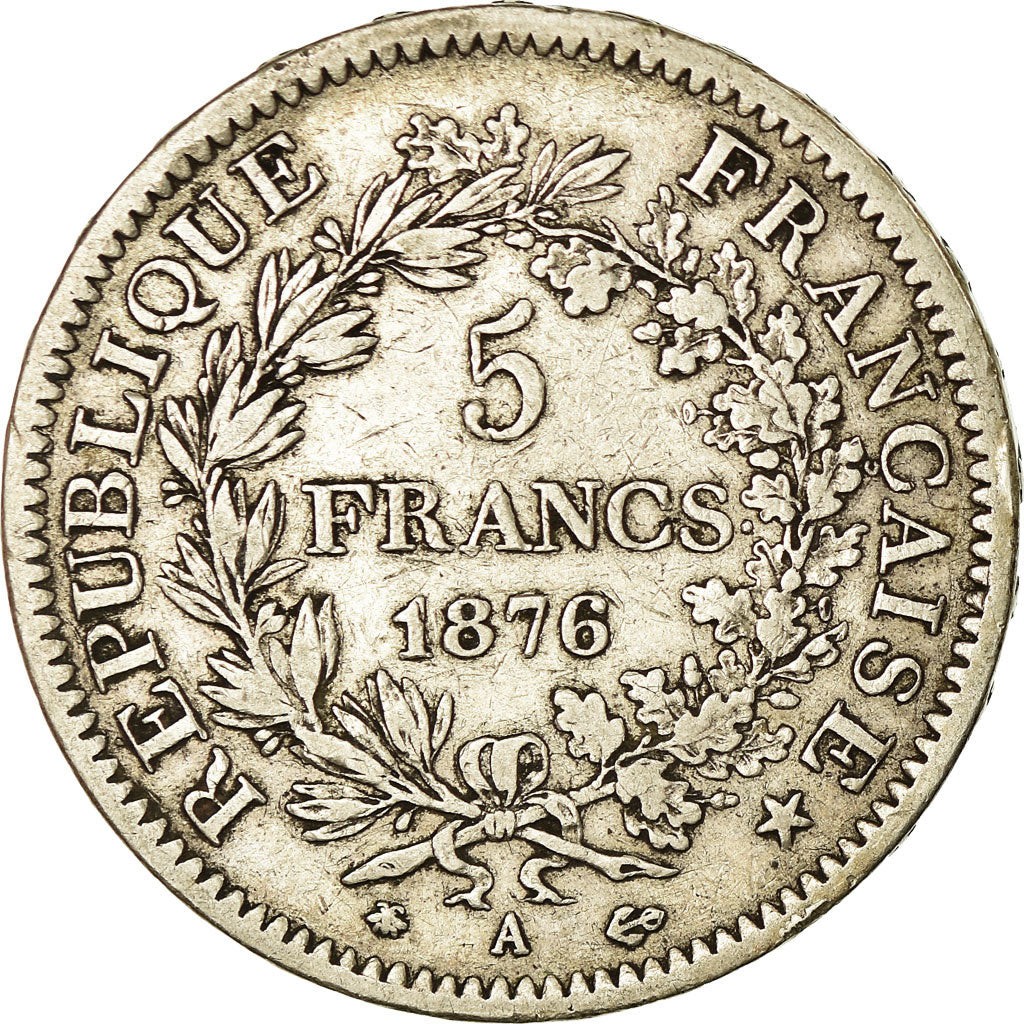 Coin, France, Hercule, 5 Francs, 1876, Paris, EF(40-45), Silver, KM:820.1