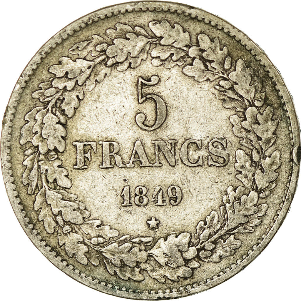 Coin, Belgium, Leopold I, 5 Francs, 5 Frank, 1849, VF(30-35), Silver, KM:3.2