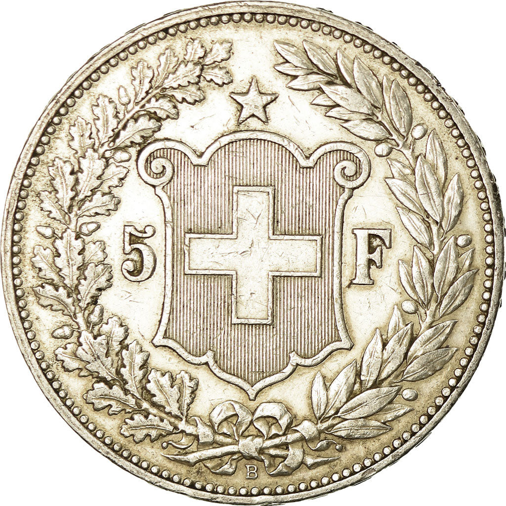 Coin, Switzerland, 5 Francs, 1892, Bern, VF(30-35), Silver, KM:34