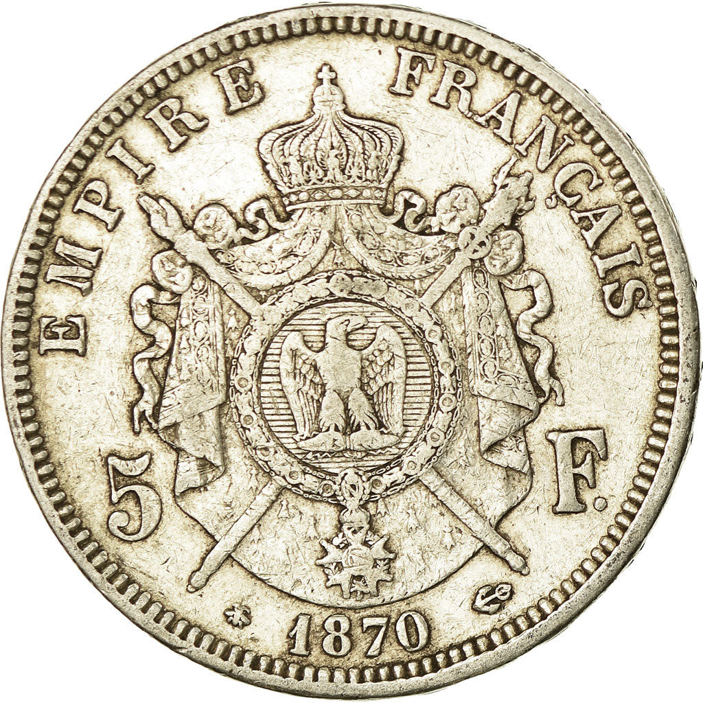 Munten, Frankrijk, Napoleon III, Napoléon III, 5 Francs, 1870, Paris, ZF