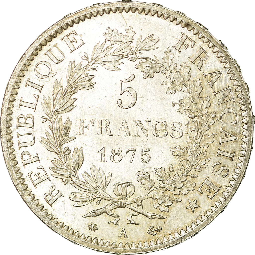 Coin, France, Hercule, 5 Francs, 1875, Paris, MS(60-62), Silver, KM:820.1