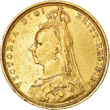 Coin, Australia, Victoria, Sovereign, 1893, Sydney, EF(40-45), Gold, KM:13