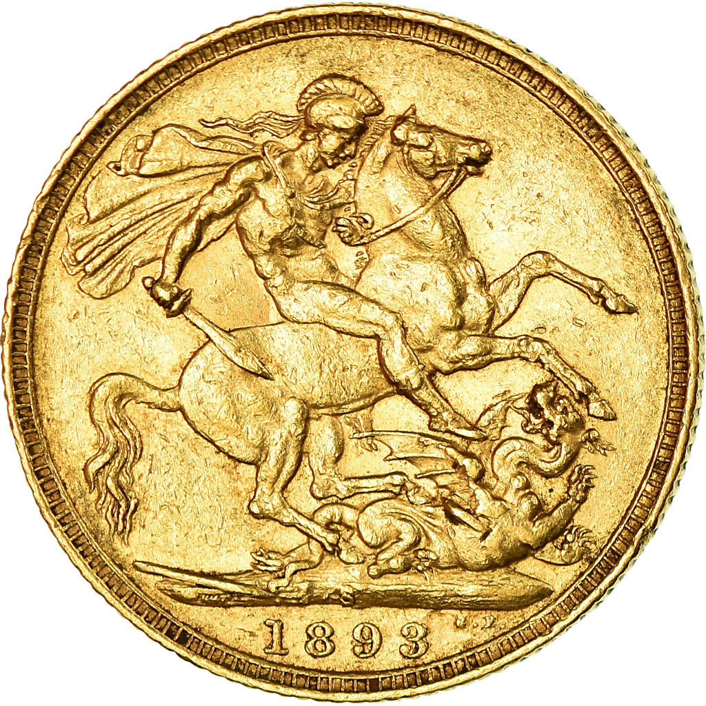 Coin, Australia, Victoria, Sovereign, 1893, Sydney, EF(40-45), Gold, KM:13
