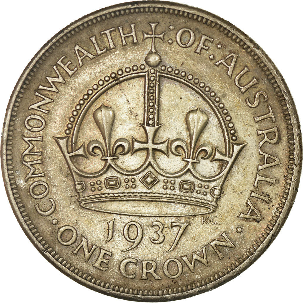 Coin, Australia, George VI, Crown, 1937, Melbourne, AU(50-53), Silver, KM:34