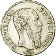 Coin, Mexico, Maximilian, Peso, 1866, Mexico City, EF(40-45), Silver, KM:388.1