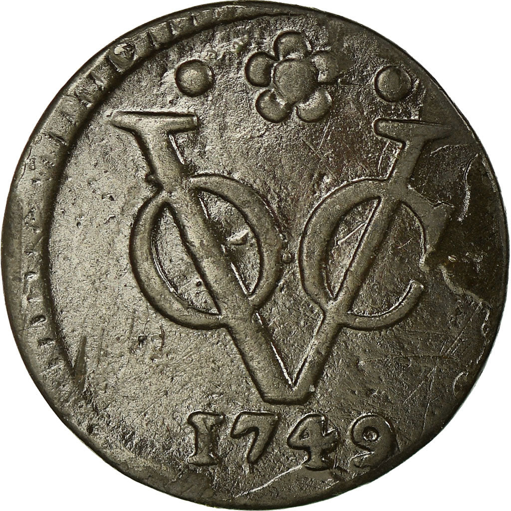Coin, NETHERLANDS EAST INDIES, 1/2 Duit, 1749, Dordrecht, EF(40-45), Copper