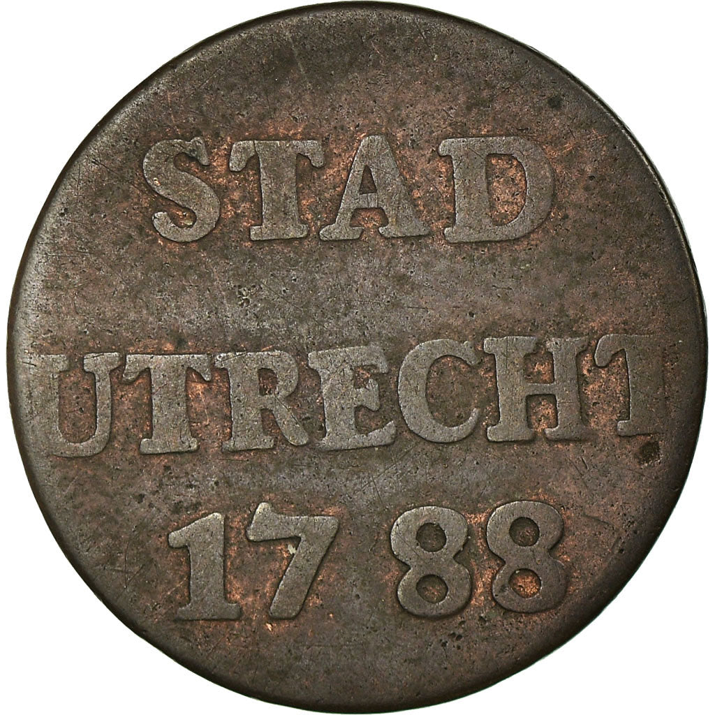 Coin, Netherlands, UTRECHT, Duit, 1788, Utrecht, VF(30-35), Copper, KM:91