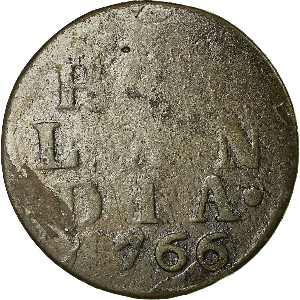 Coin, Netherlands, HOLLAND, Duit, 1766, VF(20-25), Copper, KM:80
