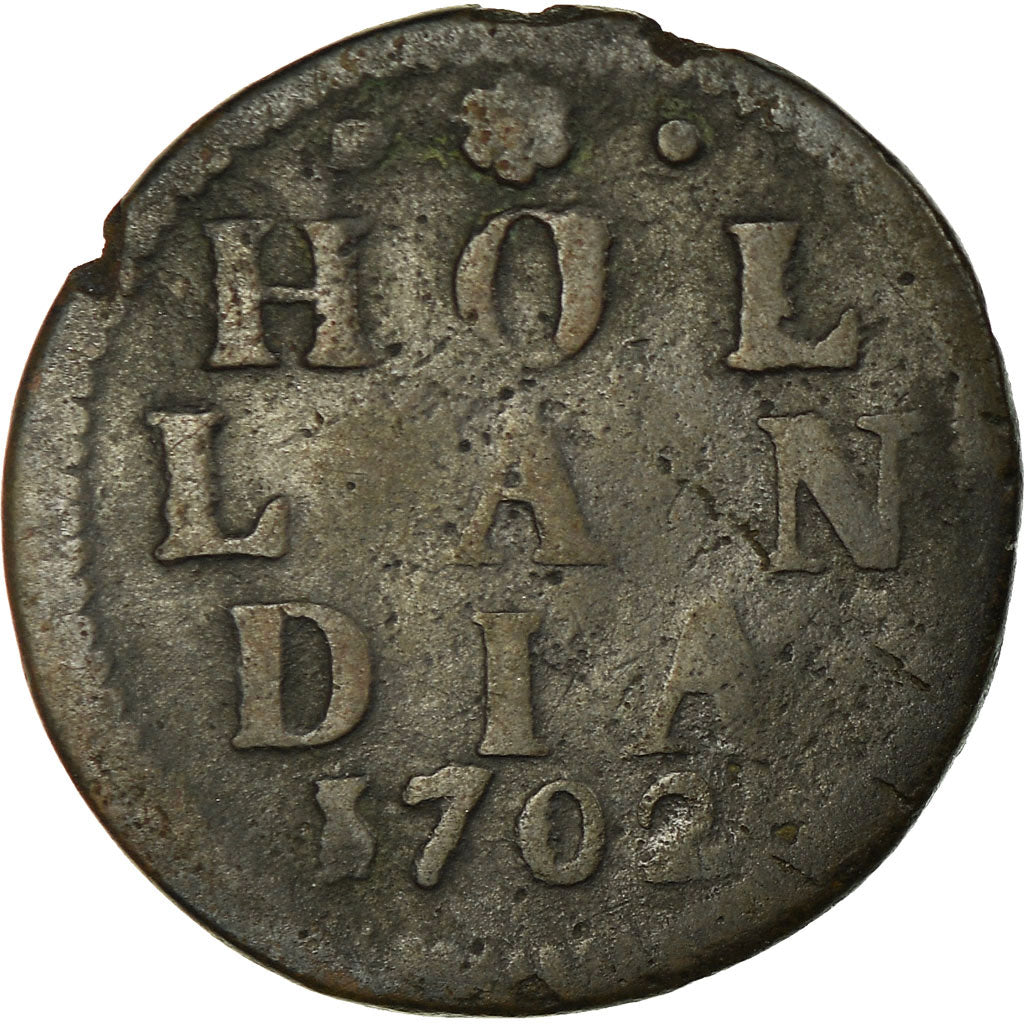 Monnaie, Pays-Bas, HOLLAND, Duit, 1702, TB, Cuivre, KM:80