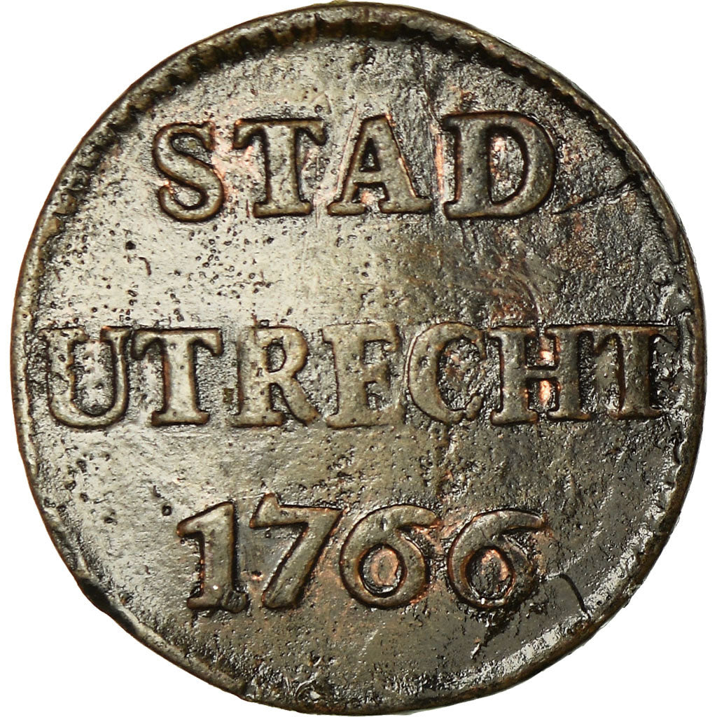 Coin, Netherlands, UTRECHT, Duit, 1766, Utrecht, EF(40-45), Copper, KM:91