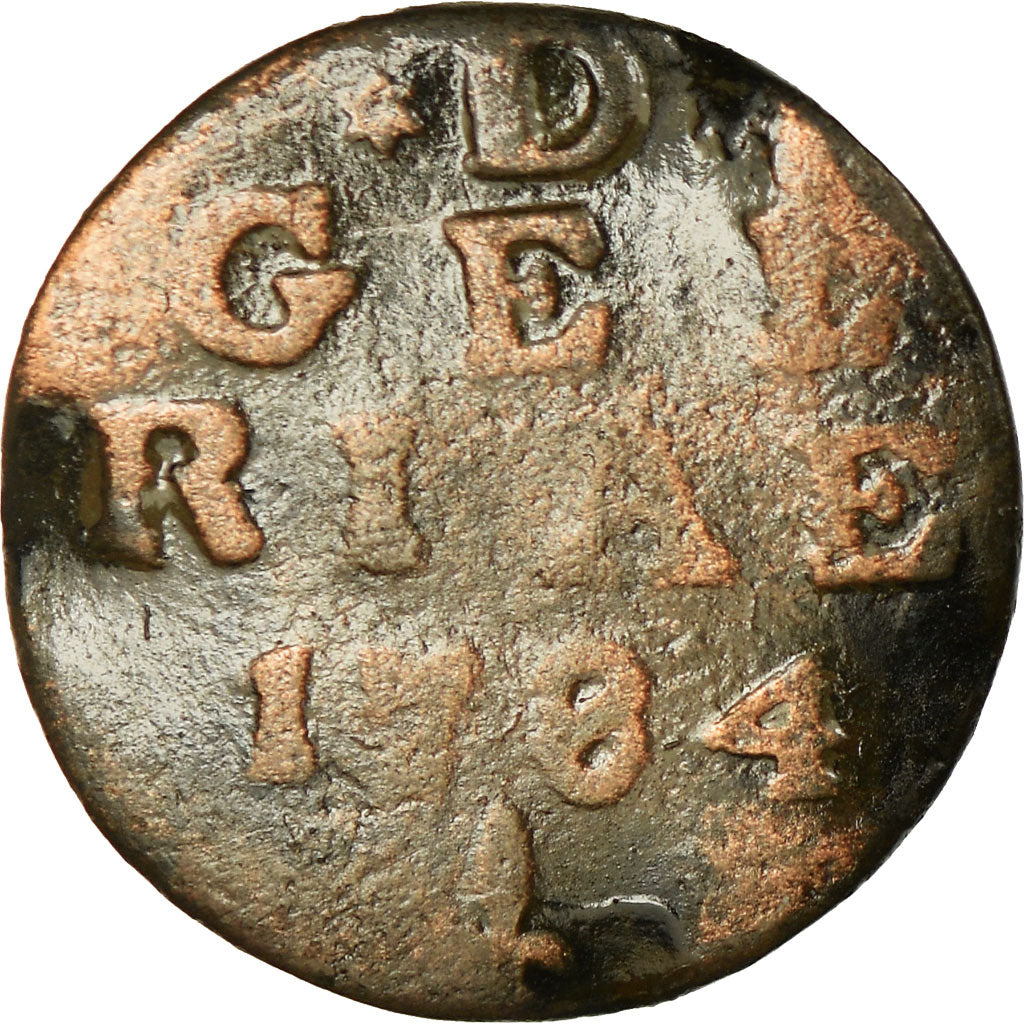 Coin, Netherlands, GELDERLAND, Duit, 1784, VF(20-25), Copper, KM:105