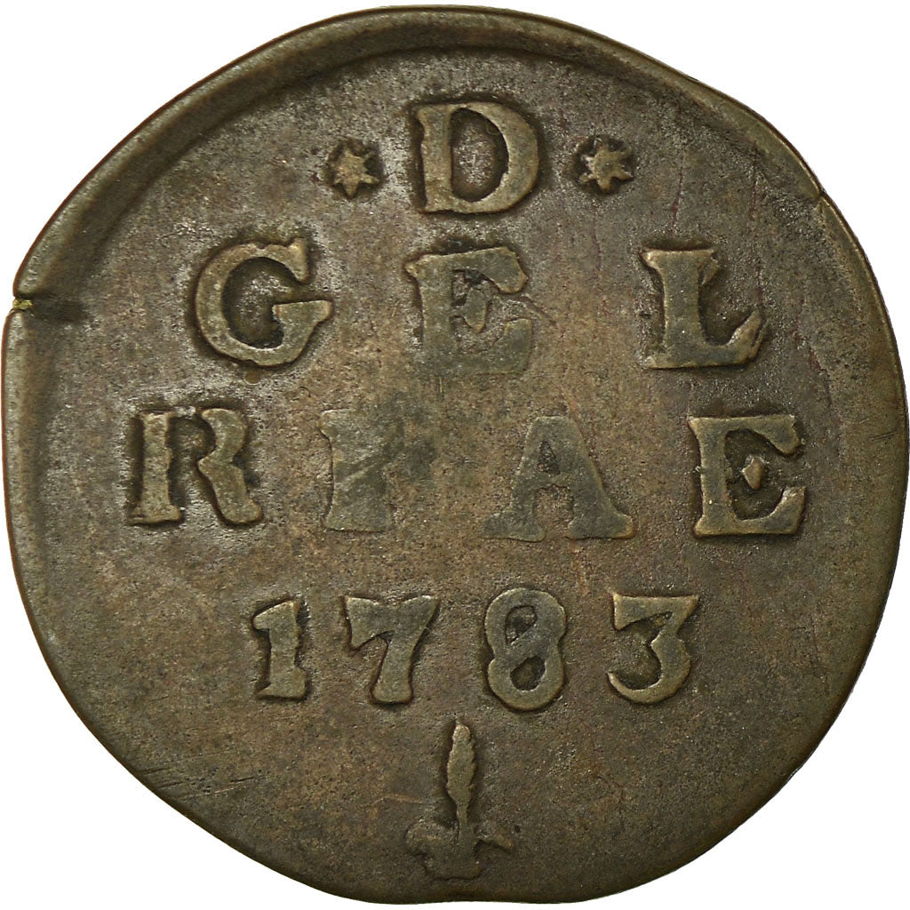 Coin, Netherlands, GELDERLAND, Duit, 1783, VF(30-35), Copper, KM:105