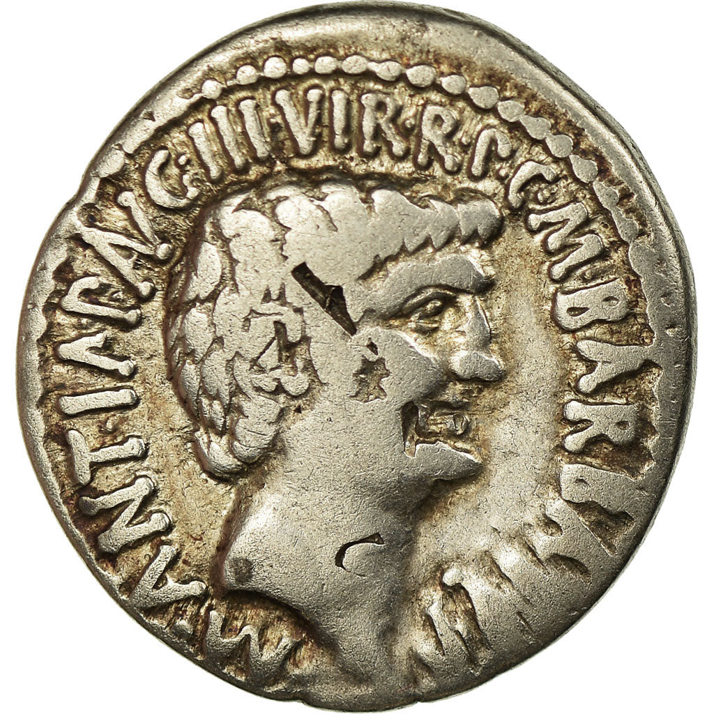 Moneta, Marcus Antonius, Denarius, Ephesos, Rare, MB+, Argento, Crawford:517/2
