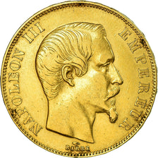 Moneda, Francia, Napoleon III, Napoléon III, 50 Francs, 1859, Paris, MBC, Oro