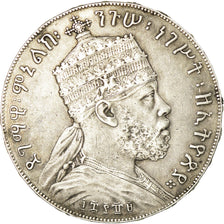 Coin, Ethiopia, Menelik II, Birr, 1892, AU(55-58), Silver, KM:19