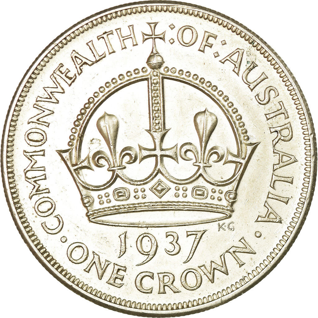 Coin, Australia, George VI, Crown, 1937, Melbourne, AU(55-58), Silver, KM:34