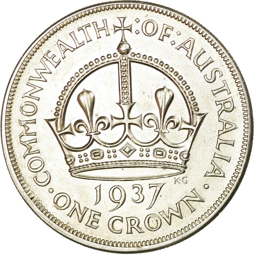 Coin, Australia, George VI, Crown, 1937, Melbourne, AU(55-58), Silver, KM:34