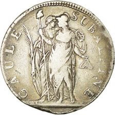 Monnaie, États italiens, PIEDMONT REPUBLIC, 5 Francs, 1801, Turin, TB, Argent