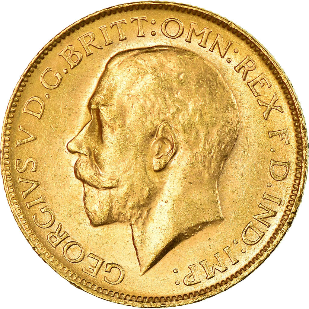 Coin, Australia, George V, Sovereign, 1919, Perth, MS(60-62), Gold, KM:29