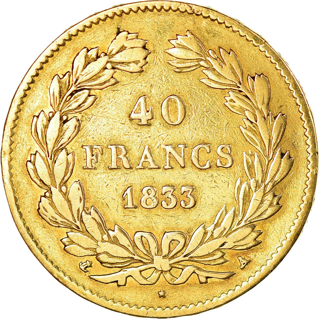Monnaie, France, Louis-Philippe, 40 Francs, 1833, Paris, TB, Or, Gadoury:1106