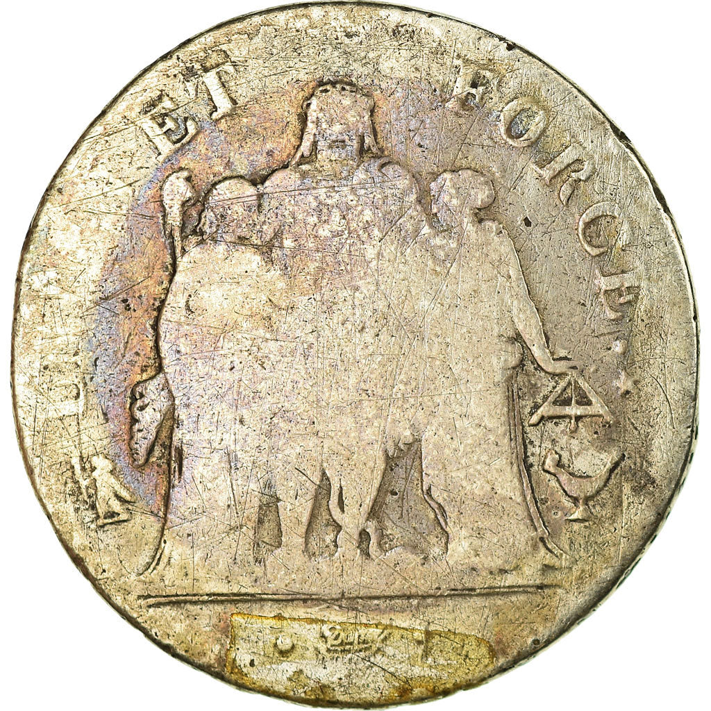 Coin, France, Union et Force, 5 Francs, AN 5, Bordeaux, F(12-15), Silver