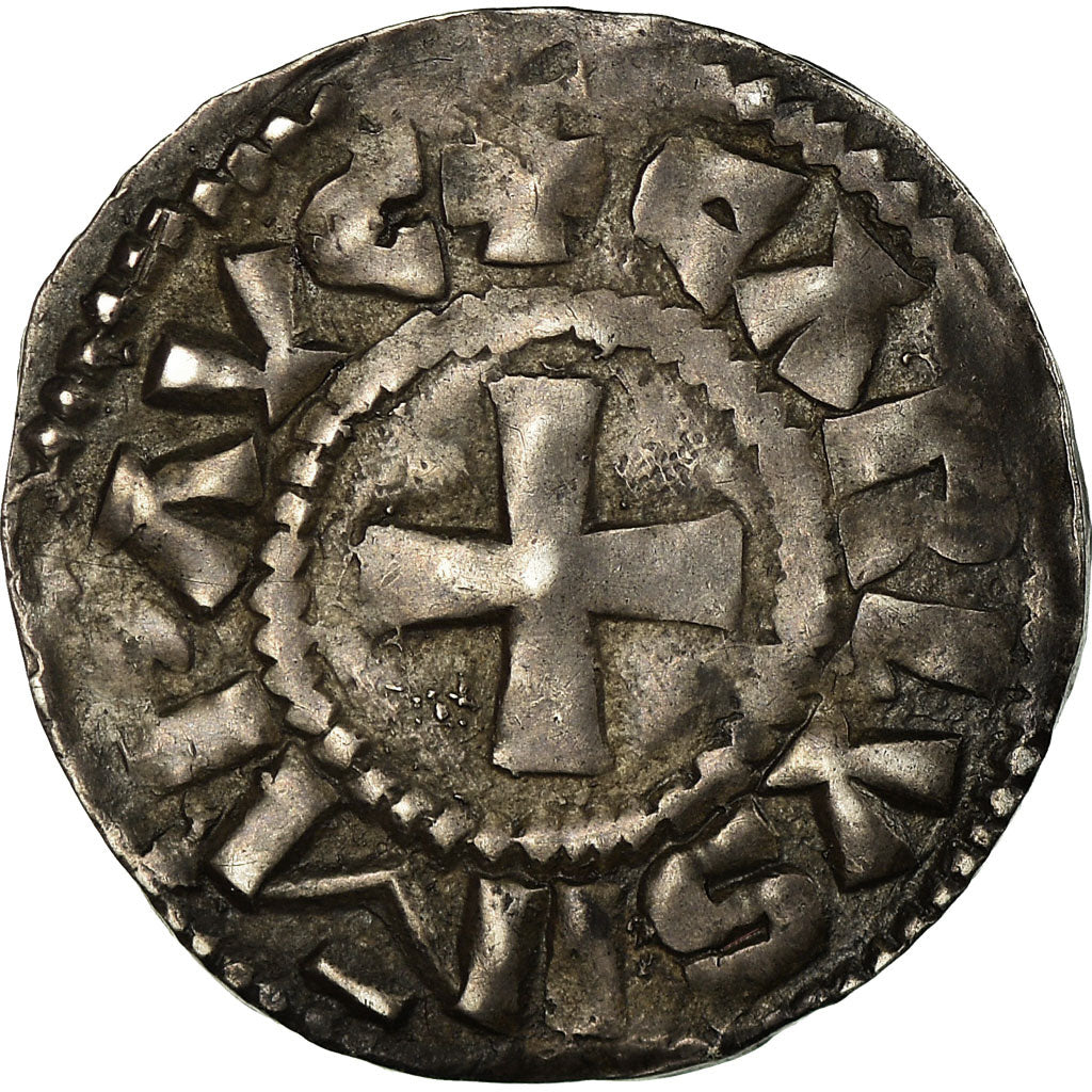 Munten, Frankrijk, Charles le Chauve, Denarius, Nevers, ZF, Zilver, Depeyrot:701